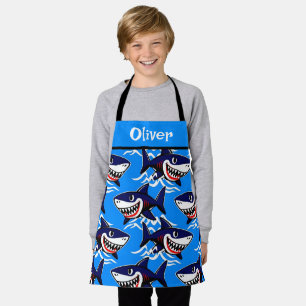 Tablier Motif de requin de dessin animé drôle