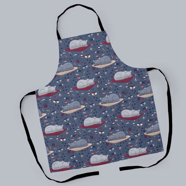 Tablier Motif de rêve de chats doux et confortable (Sleeping Cats Pattern Apron)