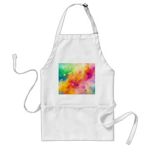 Tablier Motif de taches d'aquarelle abstraite vibrant