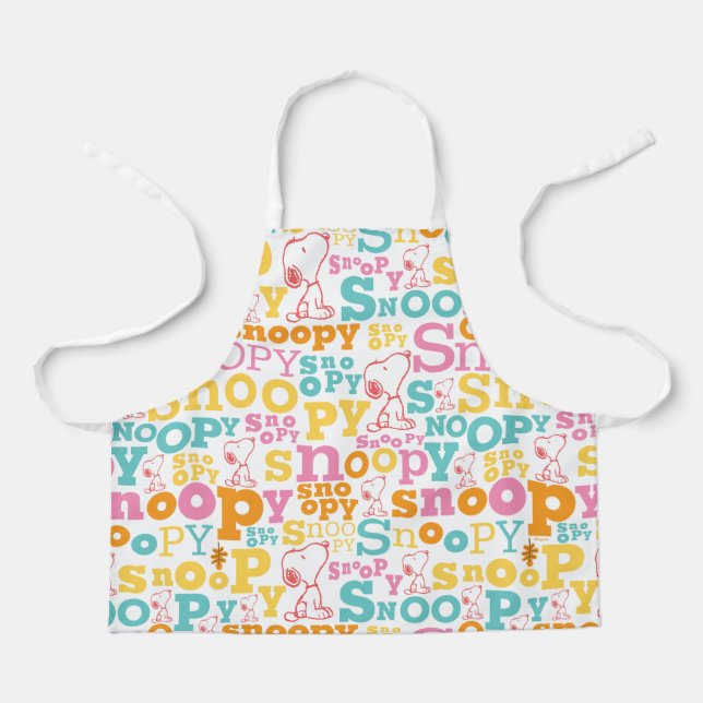 Tablier Motif de texte Snoopy Pastel (Recto)