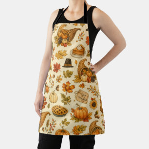 Tablier Motif de Thanksgiving à l'aquarelle