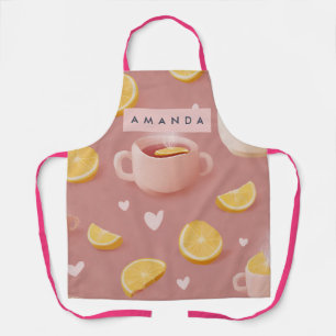 Tablier Motif de thé au citron cosy personnalisé