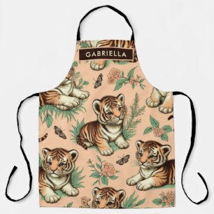 Tablier Motif de tigre de bébé Vintage