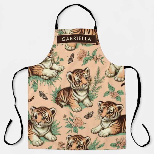 Tablier Motif de tigre de bébé Vintage (Recto)