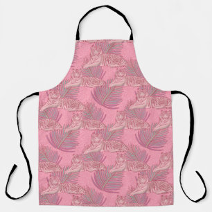 Tablier Motif de tigre de la Jungle rose
