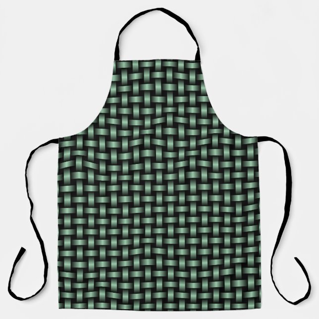 Tablier Motif de tissage noir vert (Recto)