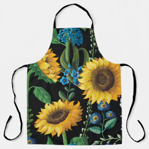 Tablier Motif de tournesol Arrière - plan noir