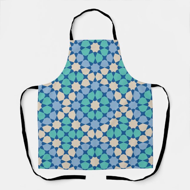 Tablier Motif de Tranquillité Turquoise (Recto)