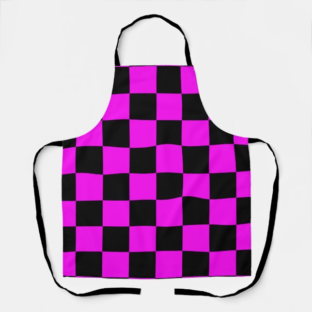 Tablier Motif de vérification À damiers violet noir (Recto)
