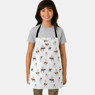 Tablier Motif de vie de ferme mignon   Monogramme