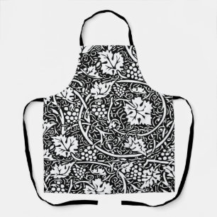 Tablier Motif de vigne de raisin noir et blanc de William