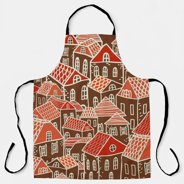 Tablier Motif de ville sans faille dans (Recto)