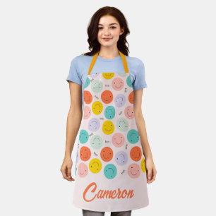 Tablier Motif de visage joyeux souriant coloré