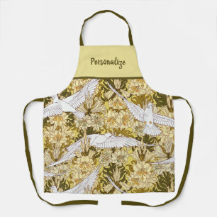 Tablier Motif de vol des Vintages colombes blanches