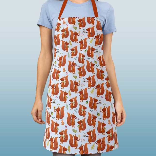 Tablier Motif d'écureuil amusant (Fun squirrel pattern apron for wildlife lovers)