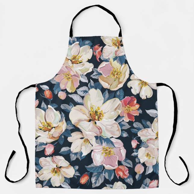 Tablier Motif d'élégance d'Apple en floraison (Recto)