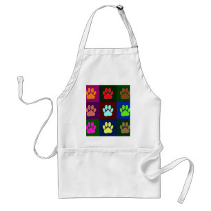 Tablier Motif d'empreinte de patte de chien multicolore