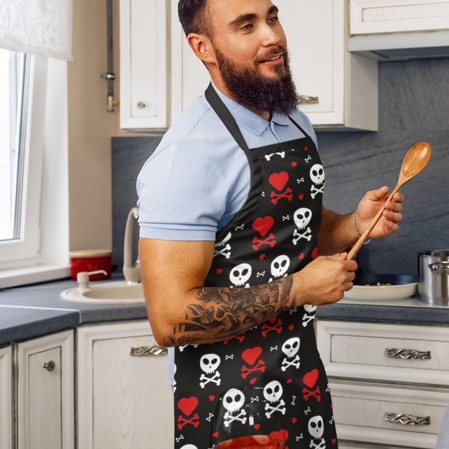 Tablier Motif des crânes d'effroi (Apron)