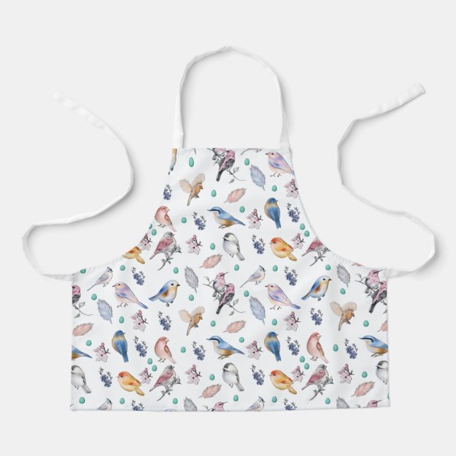 Tablier Motif des oiseaux de printemps (Recto)