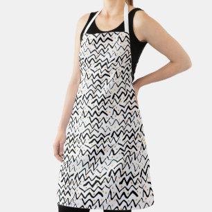 Tablier Motif des points et des points de pinceau noir