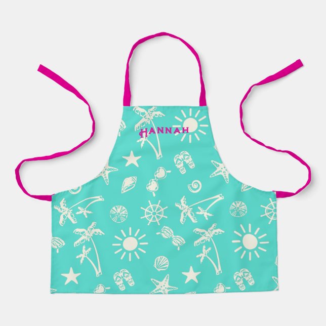 Tablier Motif d'été Apron pour enfants personnalisés (Recto)