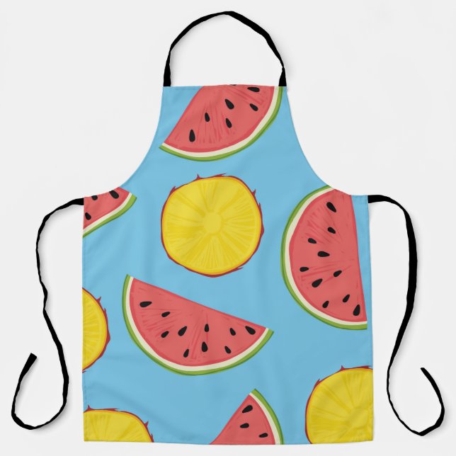 Tablier Motif d'été avec ananas et pastèque, ba (Recto)