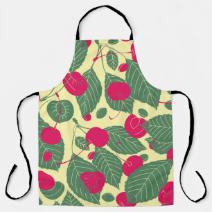 Tablier Motif d'été de couleur vive avec cerises. Grappe