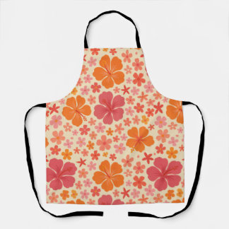 Tablier Motif d'hibiscus hawaïen des années 60