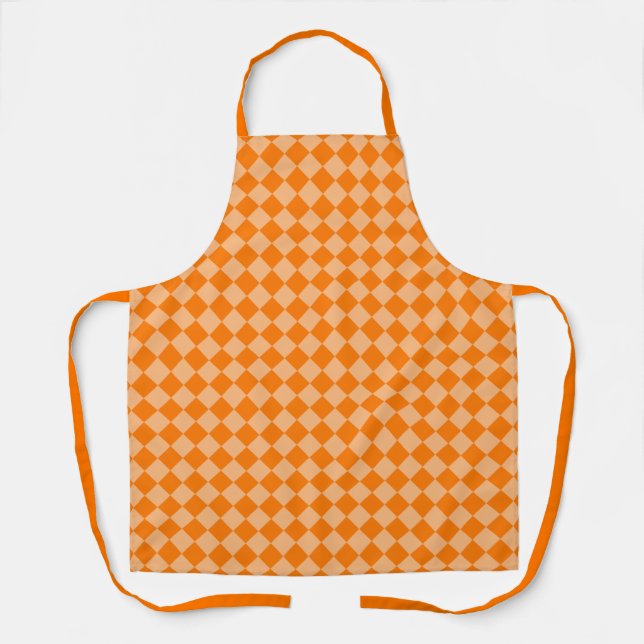 Tablier Motif diamant à carreaux orange (Recto)