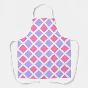 Tablier Motif diamant à carreaux rose violet