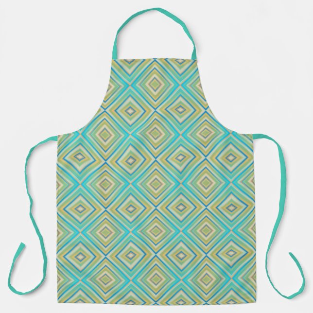 Tablier Motif diamant alternatif Turquoise Blues (Recto)