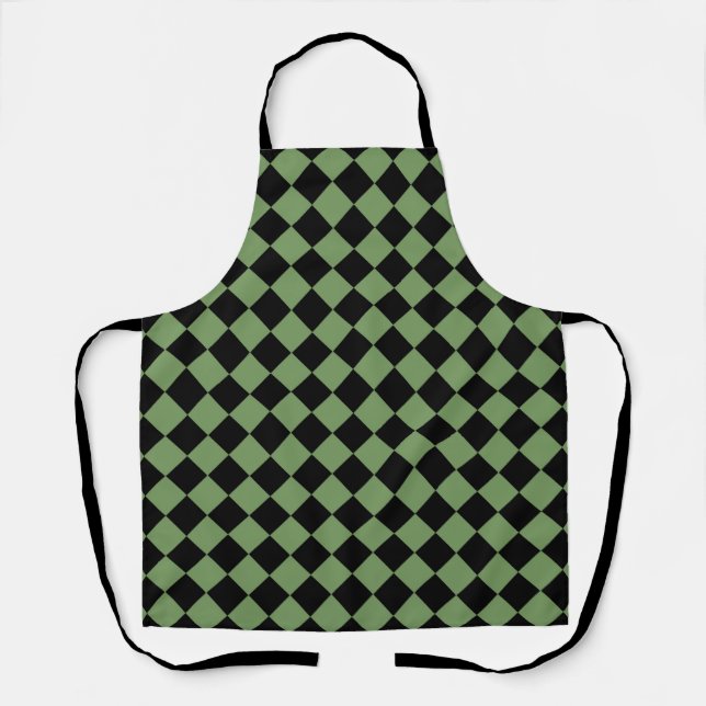 Tablier Motif diamant de Black Checker vert (Recto)