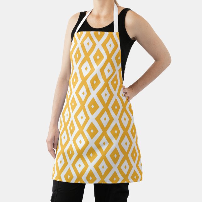 Tablier Motif diamant jaune et blanc soleil (Insitu)