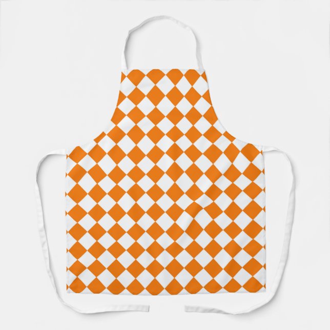 Tablier Motif diamant Orange White Checker (Recto)