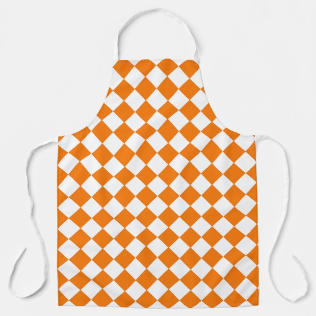 Tablier Motif diamant Orange White Checker (Recto)