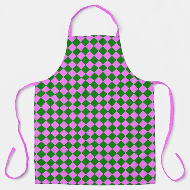Tablier Motif diamant Pink Green Checker (Recto)