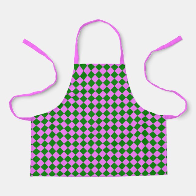 Tablier Motif diamant Pink Green Checker (Recto)