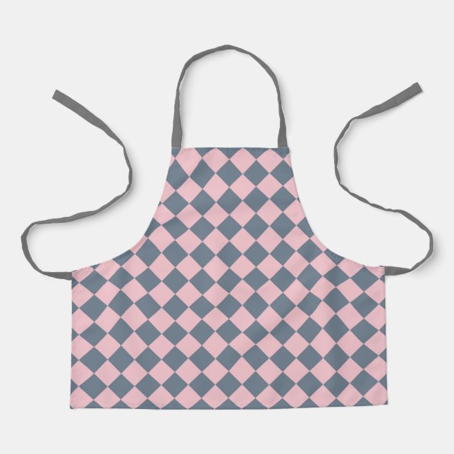 Tablier Motif diamant rose gris Checker (Recto)