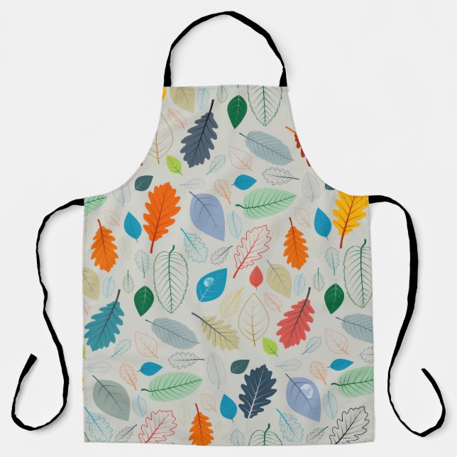 Tablier Motif d'illustration Feuilles d'automne vintage (Recto)