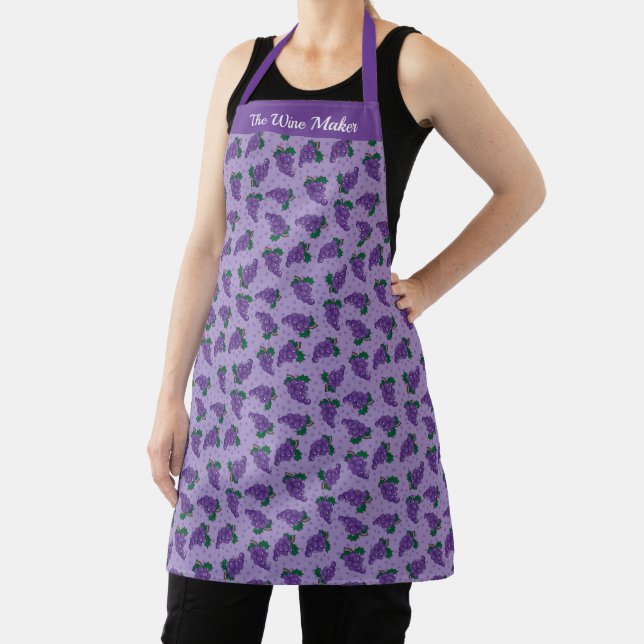 Tablier Motif d'illustration stylisé violet de raisin (Insitu)