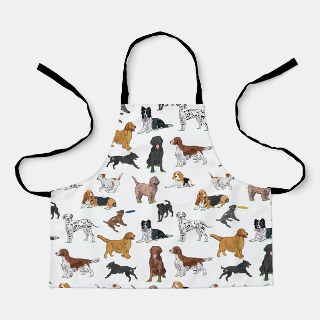Tablier Motif d'illustrations de chiens mignons (Recto)