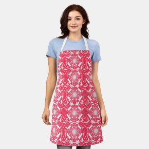 Tablier Motif dimensionnel rouge et blanc