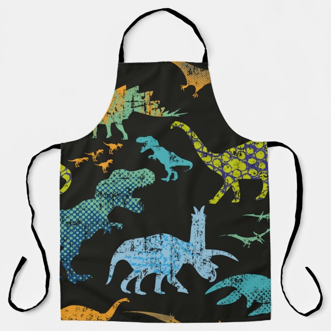 Tablier Motif Dino sans couture. Design original avec t-re (Recto)