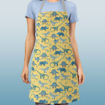 Tablier Motif Dinosaur<br><div class="desc">Beaucoup de dinosaures bleus,  Tyrannosaurus rex,  Spinosaurus,  Stegosaurus,  Diplodocus et Tricératops. Parfait pour les carnivores et les herbivores.</div>