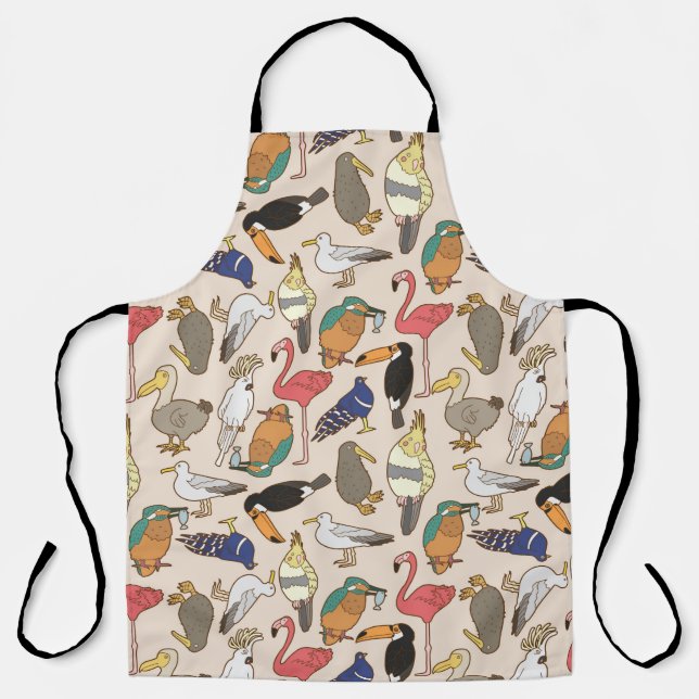 Tablier motif d'oiseaux transparent (Recto)