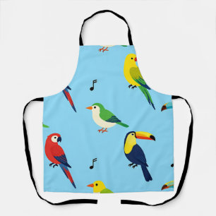 Tablier Motif d'oiseaux tropicaux colorés