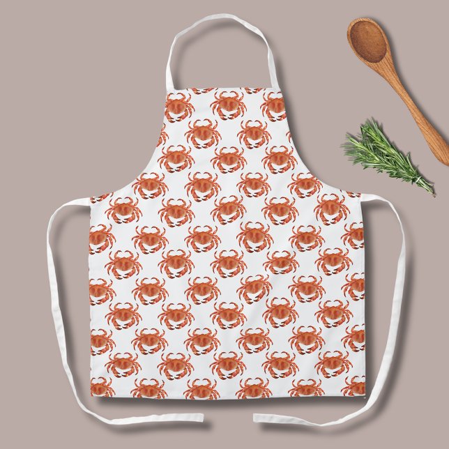 Tablier Motif du bord de mer du crabe (Brown crab crustacean patterned apron. Matching products available.)