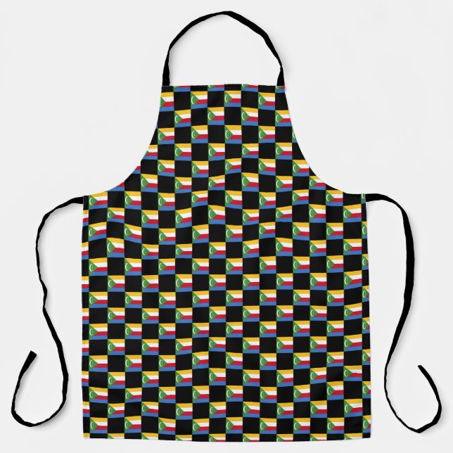 Tablier motif du drapeau À damiers Comores (Recto)