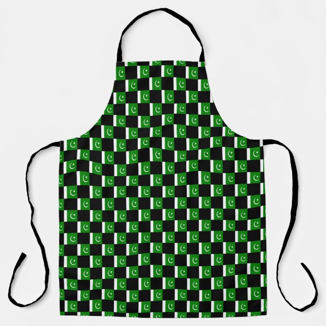 Tablier motif du drapeau À damiers du Pakistan (Recto)
