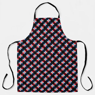 Tablier motif du drapeau À damiers République dominicaine